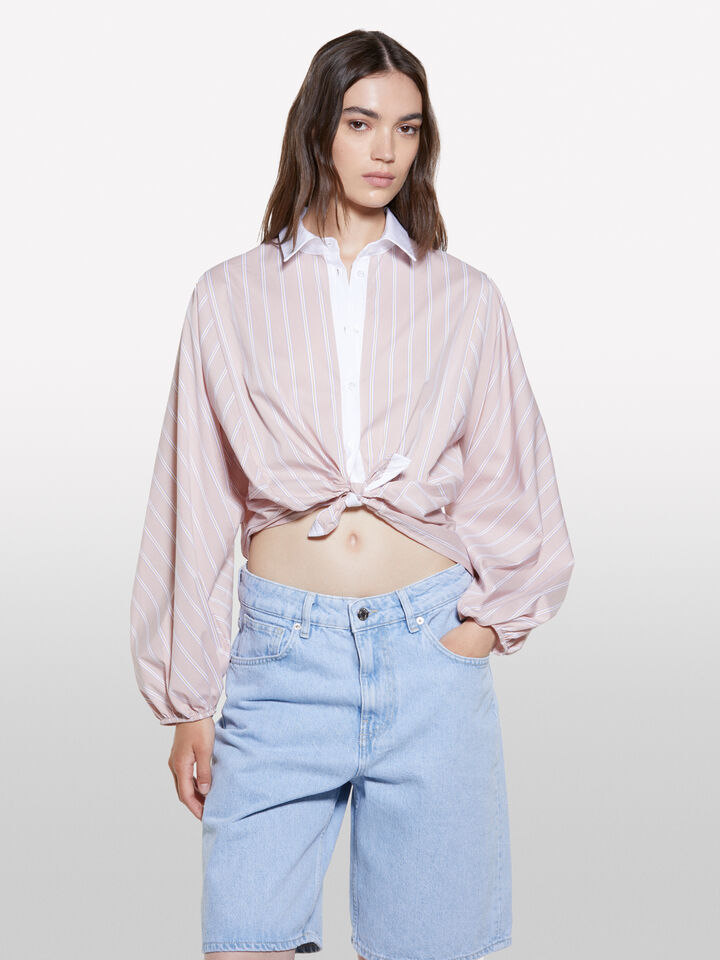 Camicia a righe rosa con contrasto - camicie da donna - Rosa | Sisley image number 4
